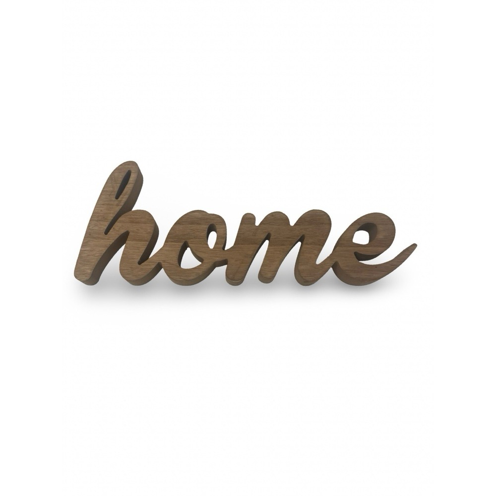 Wooden "Home" Tabletop Sign – Script Decor Accent – Rustic Farmhouse Style